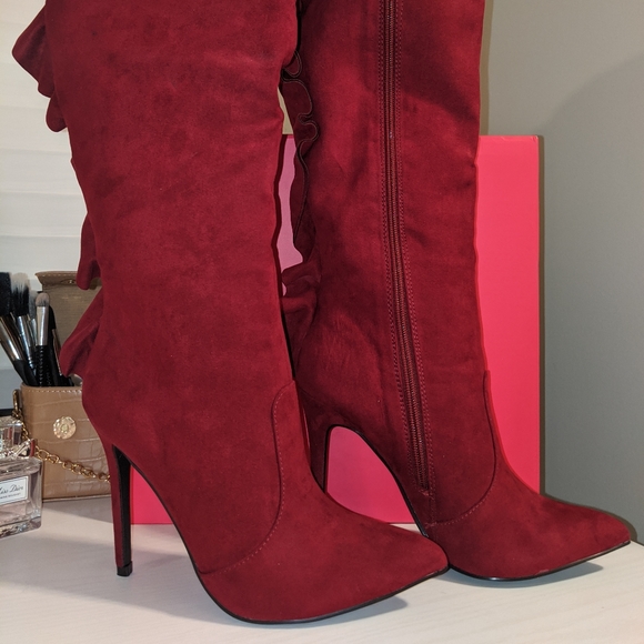 Wine tall boots - Picture 1 of 2